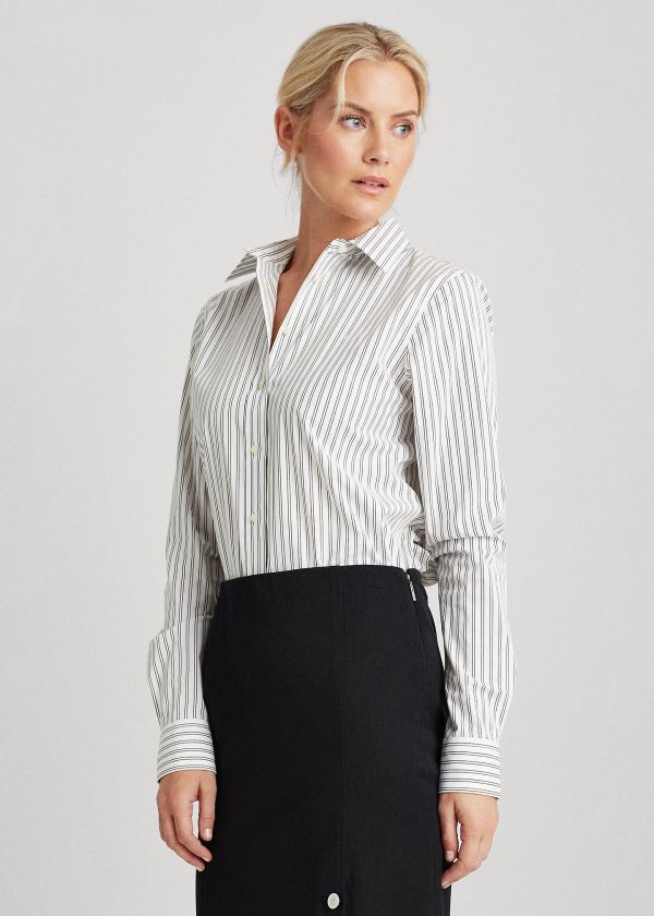 Camisa Ralph Lauren Easy Care Striped Mulher 71054-QVSX